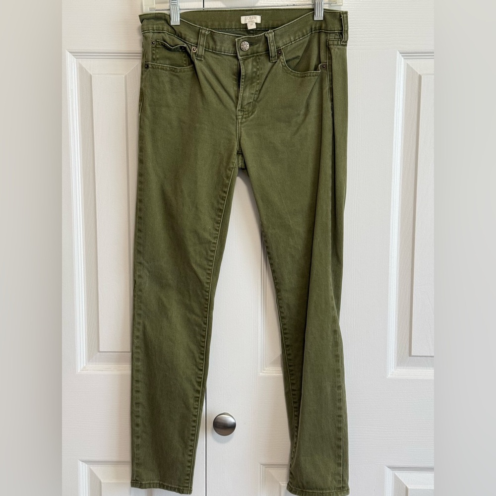 J. Crew Olive Skinny stretch slim pants. 27